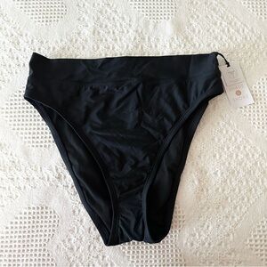 Shade & Shore Bikini Bathing Suit Bottoms Womens Small Black Cheeky Classic NWT